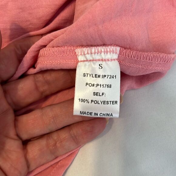 BiBi NWT SzS pink ruffle trim elastic bodice adjustable spaghetti straps top - Picture 5 of 8